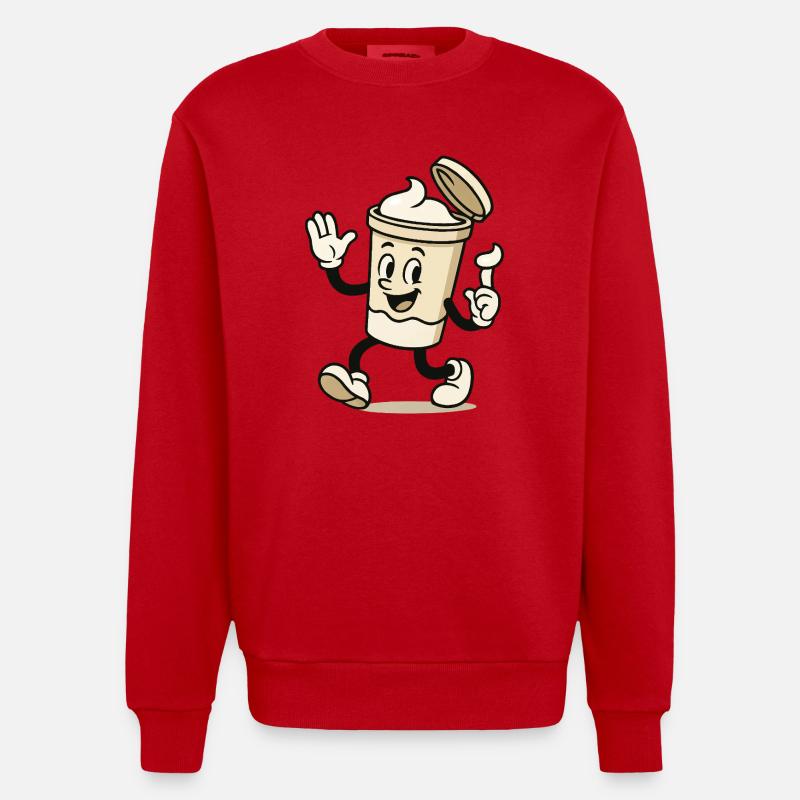 eiscreme becher comic - Heavyweight Oversized Organic Crew Neck Made in EU - Rot
