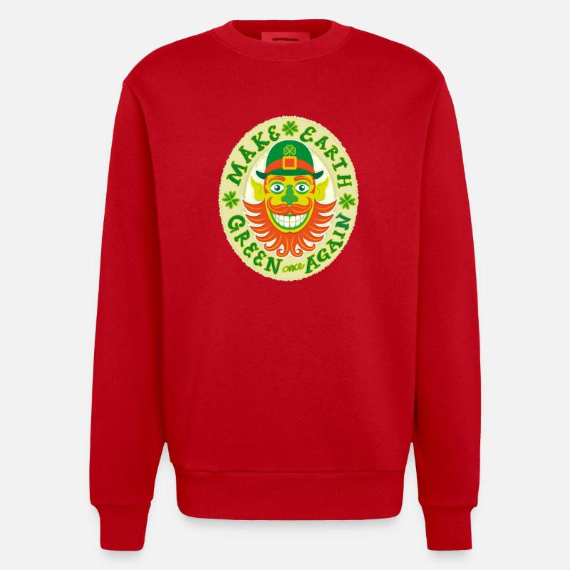 Make Earth green once again - Heavyweight Oversized Organic Crew Neck Made in EU - red