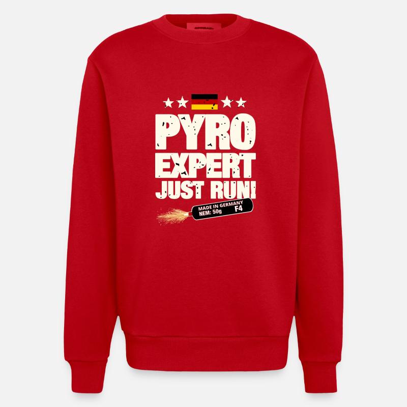 Pyro Pyrotechnik - Heavyweight Oversized Organic Crew Neck Made in EU - Rot