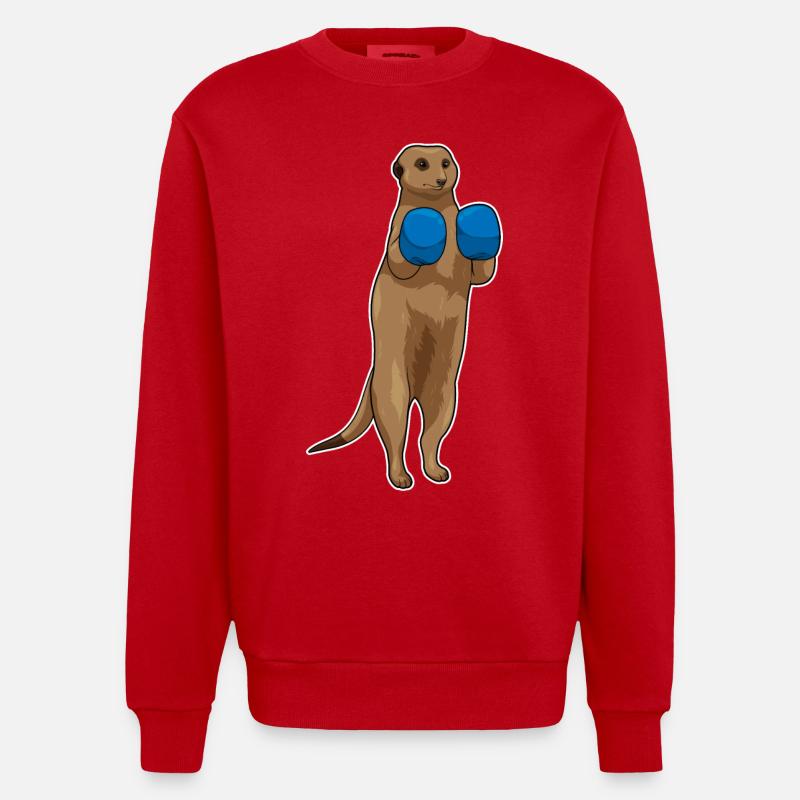 Gants de boxe suricate boxer - Sweat bio épais oversize fabriqué en UE - rouge