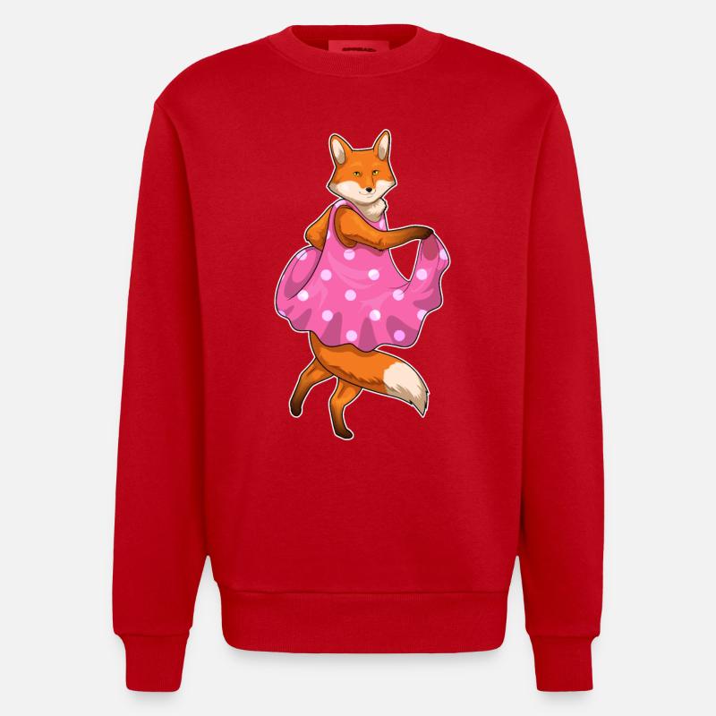 Robe à pois Fox - Sweat bio épais oversize fabriqué en UE - rouge