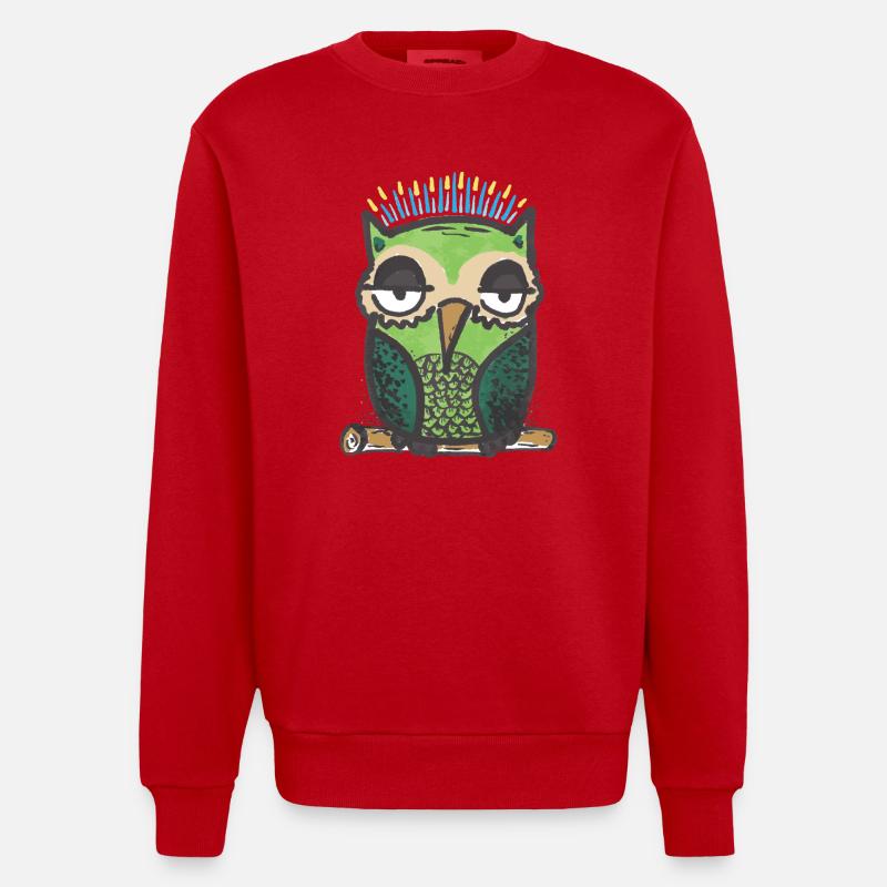 Eule - Heavyweight Oversized Organic Crew Neck Made in EU - Rot