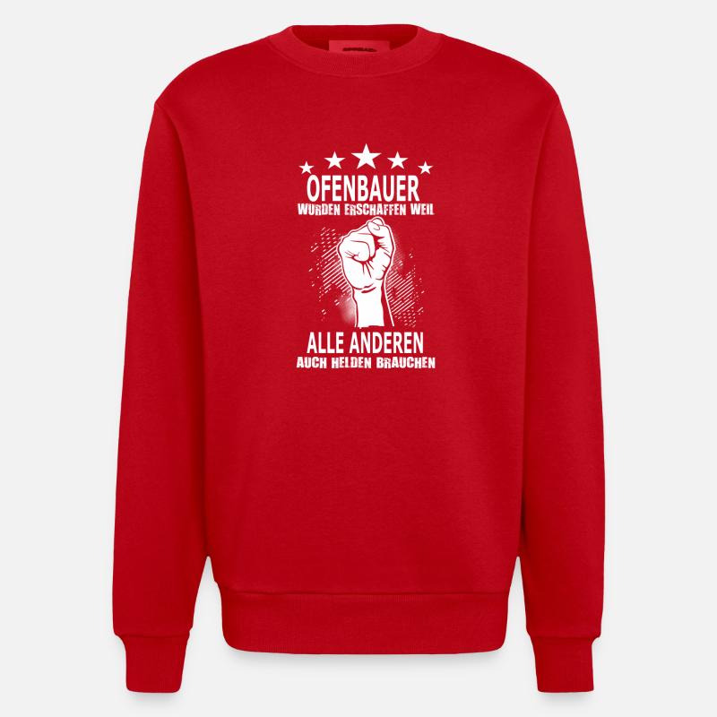 OFENBAUER - Heavyweight Oversized Organic Crew Neck Made in EU - Rot