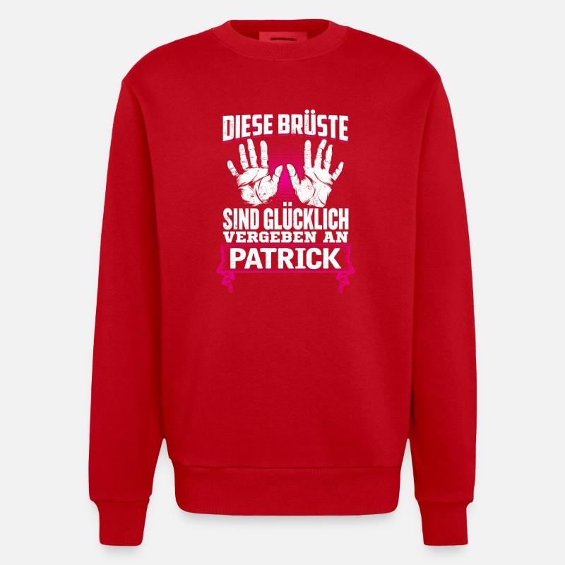 PATRICK - Brüste - Heavyweight Oversized Organic Crew Neck Made in EU - Rot