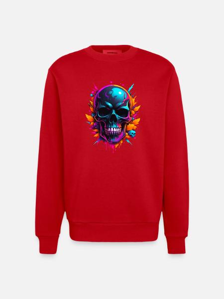 Crâne - Sweat bio épais oversize fabriqué en UE - rouge