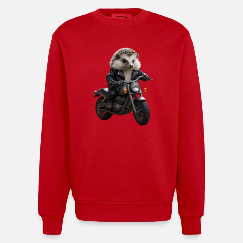 Herisson motard - Sweat bio épais oversize fabriqué en UE - rouge
