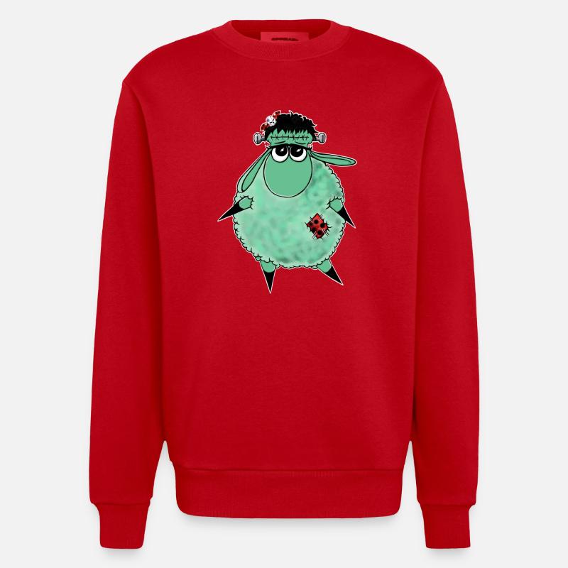 Wolly Sheepling Monstre d’Halloween - Sweat bio épais oversize fabriqué en UE - rouge
