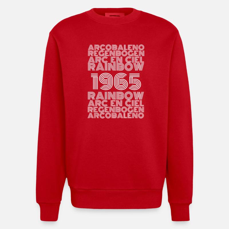 Arc-en-ciel 1965 - Sweat bio épais oversize fabriqué en UE - rouge