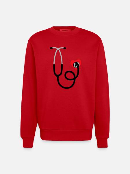 dr love - Heavyweight Oversized Organic Crew Neck Made in EU - Rot