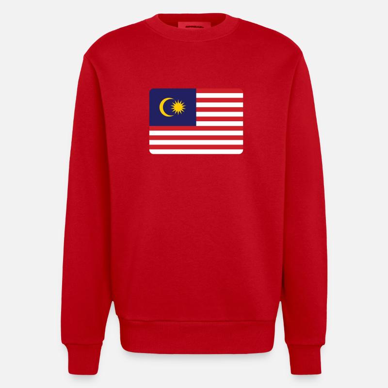 DRAPEAU DE LA MALAISIE - Sweat bio épais oversize fabriqué en UE - rouge