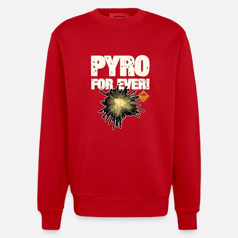 Pyro Pyro - Sweat bio épais oversize fabriqué en UE - rouge