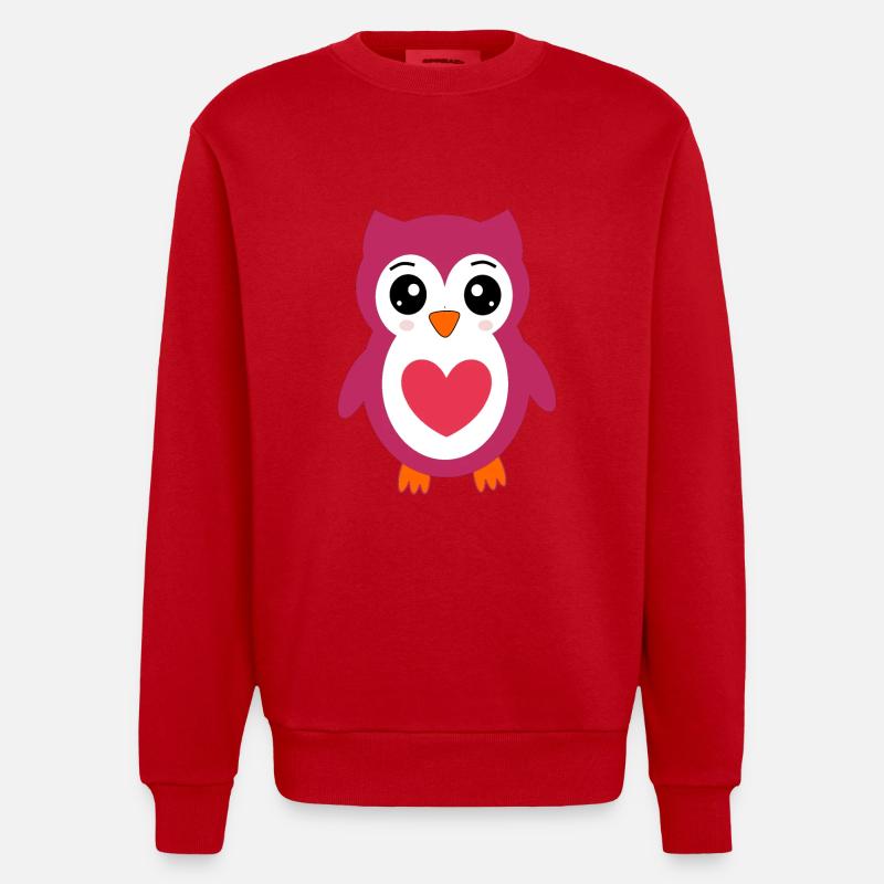 Saint-Valentin cœur rose, st.valentin - Sweat bio épais oversize fabriqué en UE - rouge