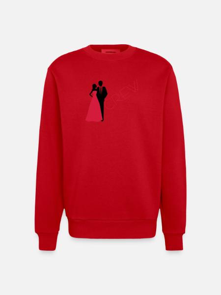 Department bride wedding groom - Heavyweight Oversized Organic Crew Neck Made in EU - red