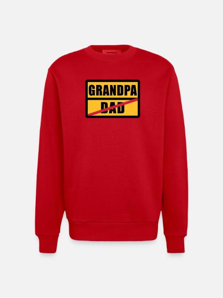 Dad - Grandpa - Heavyweight Oversized Organic Crew Neck Made in EU - red