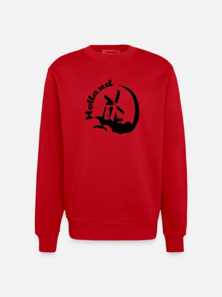 Holland molen - Heavyweight Oversized Organic Crew Neck Made in EU - red