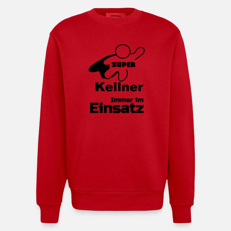 Super Kellner Geschenk - Heavyweight Oversized Organic Crew Neck Made in EU - Rot