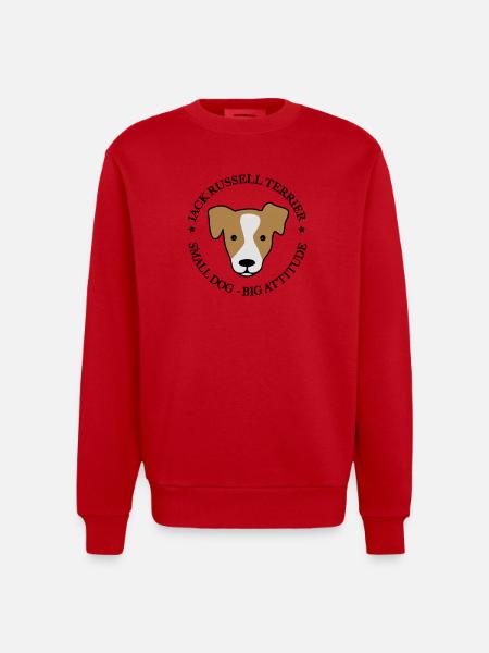 Jack Russell Terrier - Heavyweight Oversized Organic Crew Neck Made in EU - red