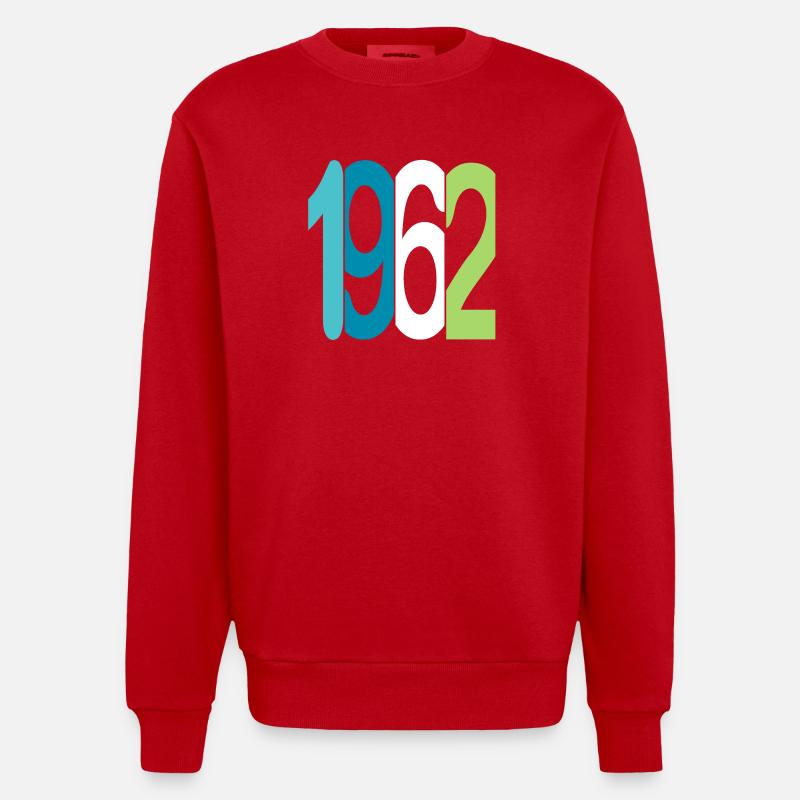 Established 1962 - Heavyweight Oversized Organic Crew Neck Made in EU - Rot
