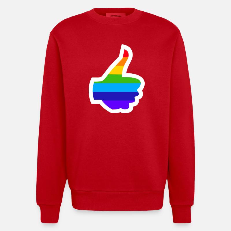 2 pouces vers le haut - Sweat bio épais oversize fabriqué en UE - rouge