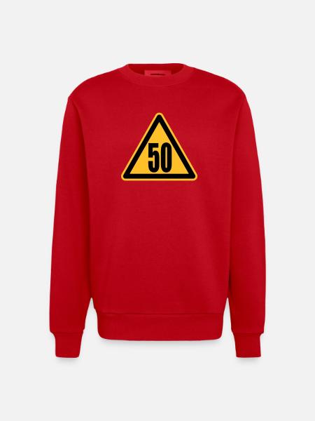 Achtung 50 - Heavyweight Oversized Organic Crew Neck Made in EU - Rot