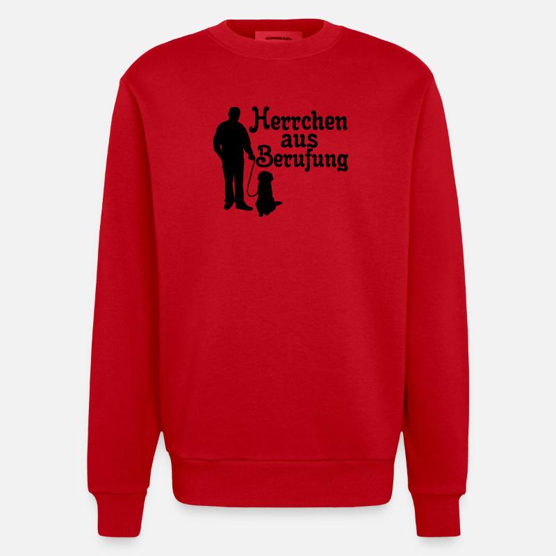 Herrchen aus Berufung, Hund, Tier, Geschenk - Heavyweight Oversized Organic Crew Neck Made in EU - Rot