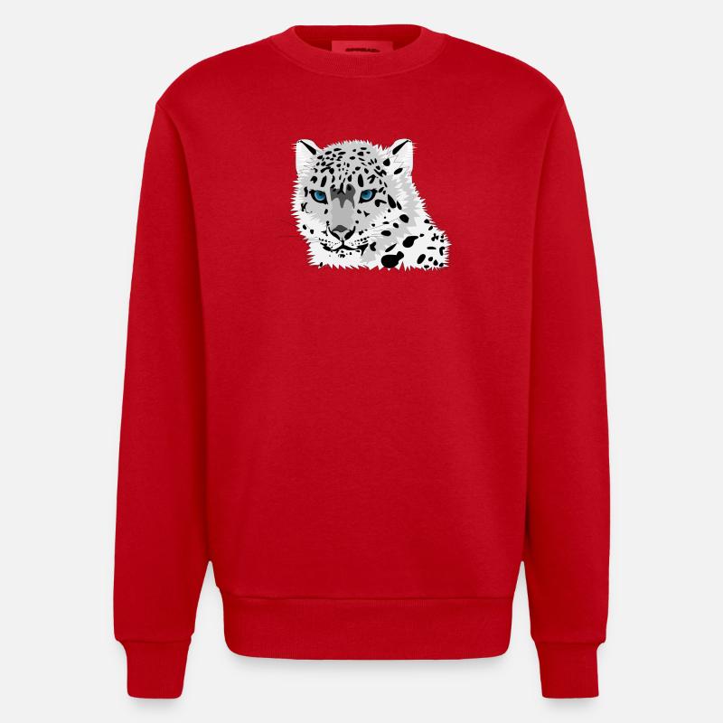 Leopard Katze - Heavyweight Oversized Organic Crew Neck Made in EU - Rot