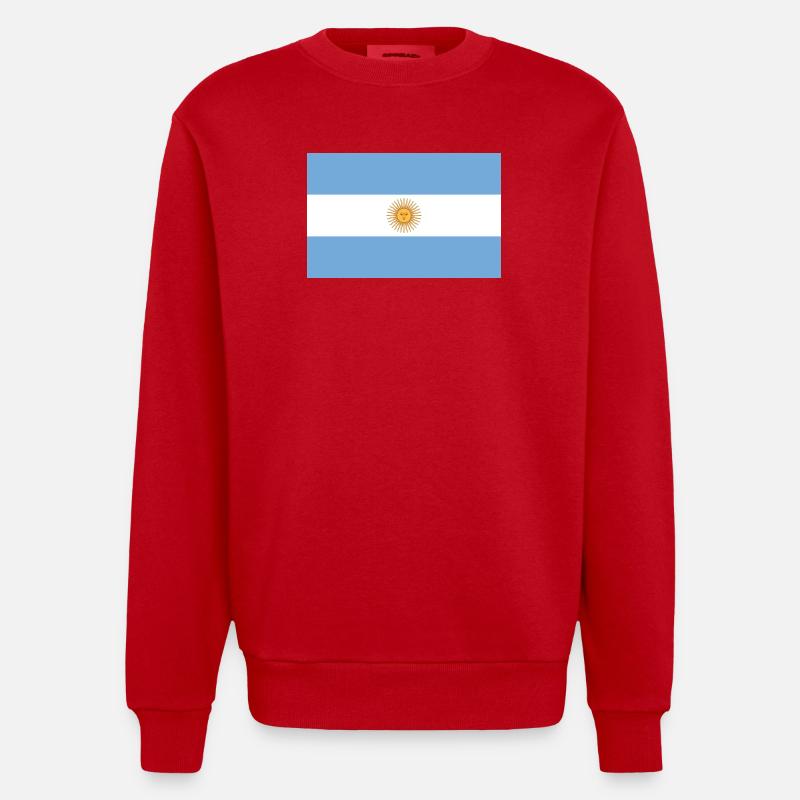 drapeau argentin - Sweat bio épais oversize fabriqué en UE - rouge