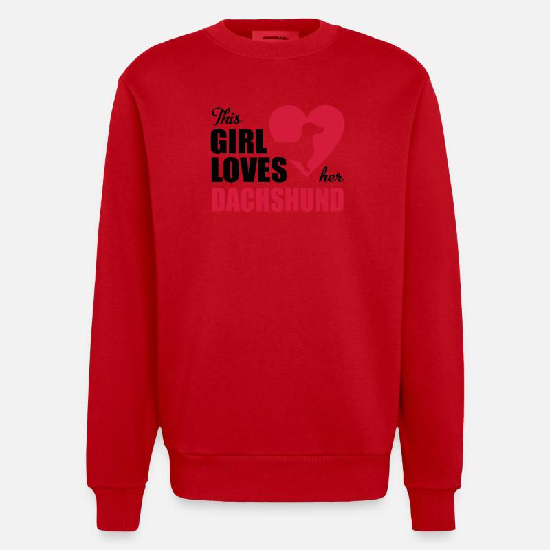 Dackel - Sweat bio épais oversize fabriqué en UE - rouge