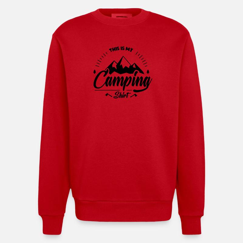 C'est ma chemise de camping - Sweat bio épais oversize fabriqué en UE - rouge