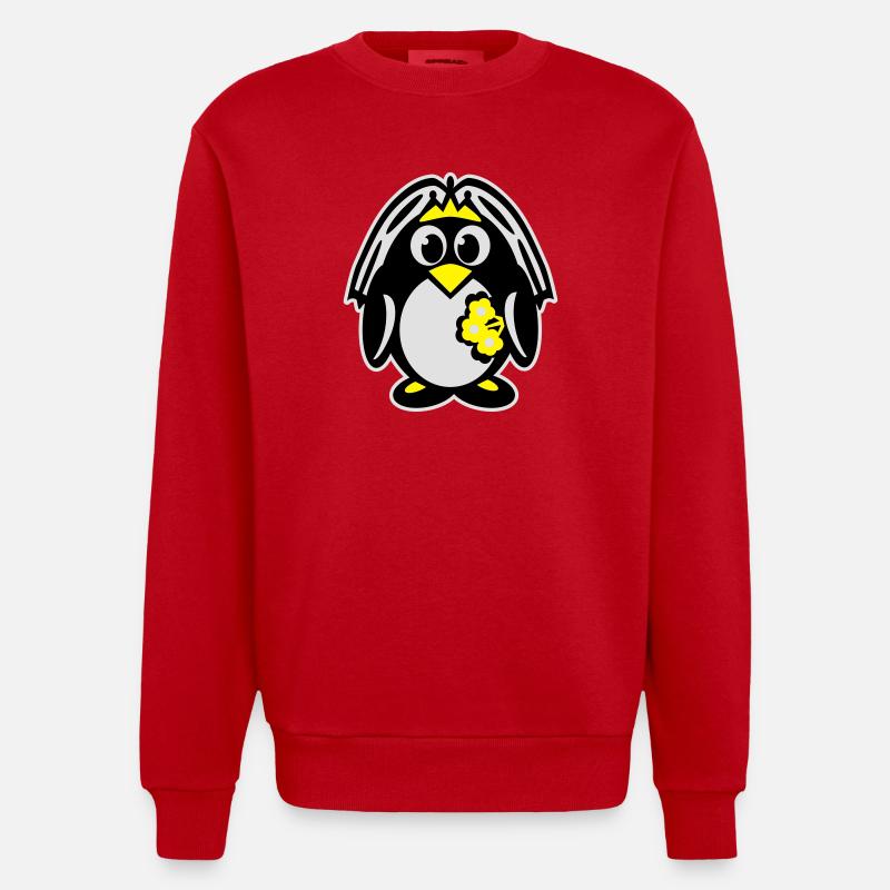 pinguinbraut - Heavyweight Oversized Organic Crew Neck Made in EU - Rot