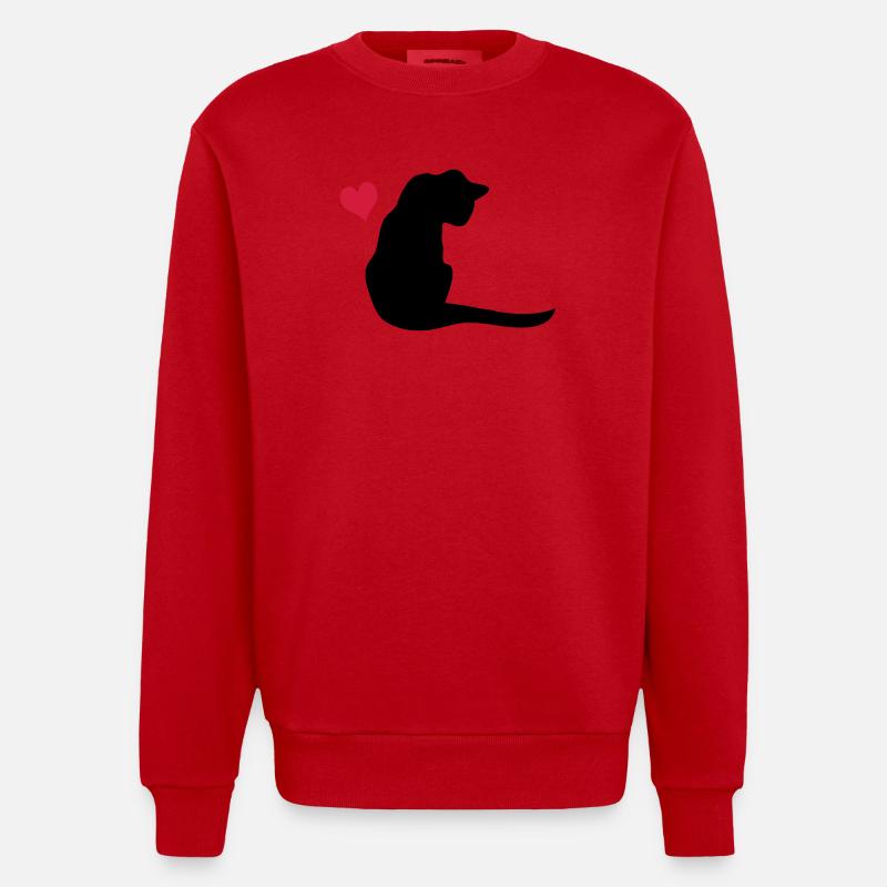 Katze - Heavyweight Oversized Organic Crew Neck Made in EU - Rot