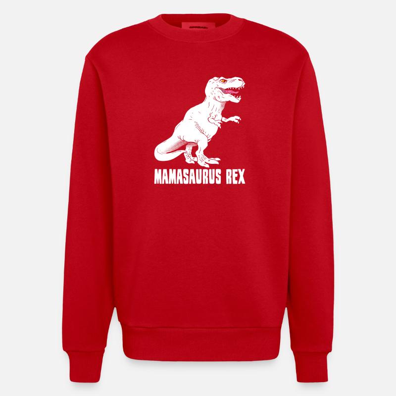Mère Dinosaure - Mamasaurus Rex - Drôle - Sweat bio épais oversize fabriqué en UE - rouge