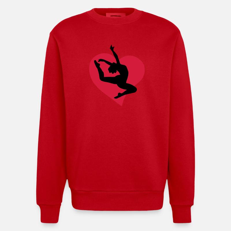 I love dancing - Ich liebe tanzen - Heavyweight Oversized Organic Crew Neck Made in EU - Rot