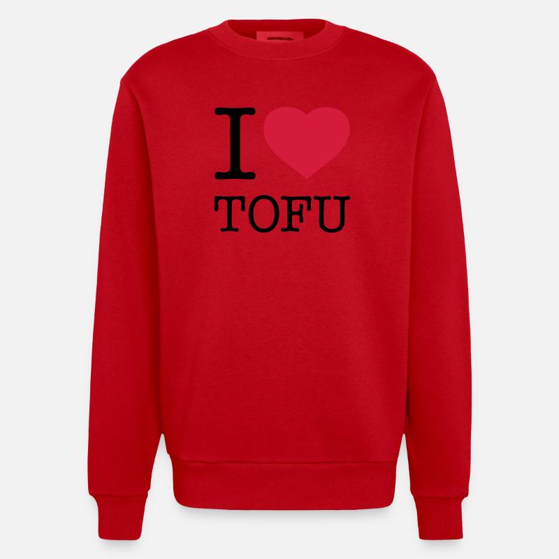 J’ADORE LE TOFU SOJA - Sweat bio épais oversize fabriqué en UE - rouge