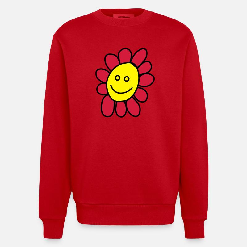 Ich bin eine Blume - Heavyweight Oversized Organic Crew Neck Made in EU - Rot