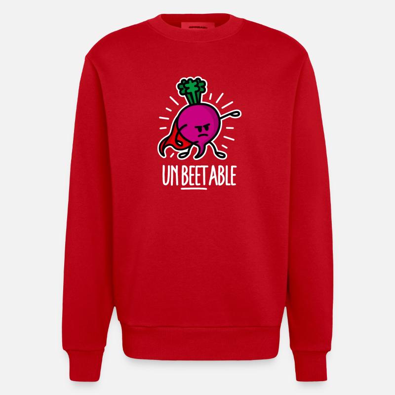 Beetroot betterave / imbattable sur dark - Sweat bio épais oversize fabriqué en UE - rouge