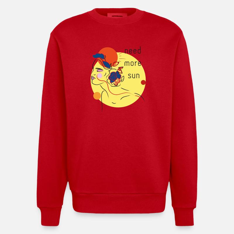 soleil d'été - Sweat bio épais oversize fabriqué en UE - rouge
