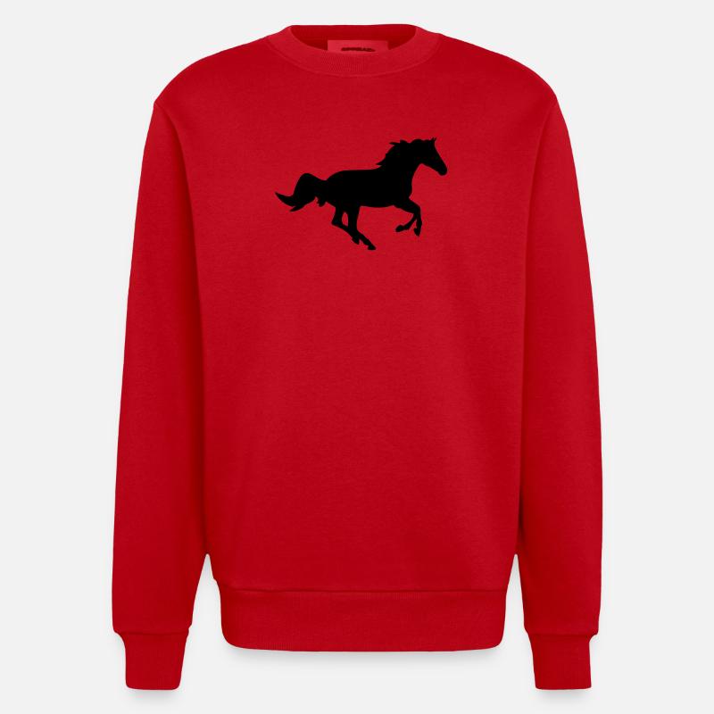 Ein Pferd. - Heavyweight Oversized Organic Crew Neck Made in EU - Rot