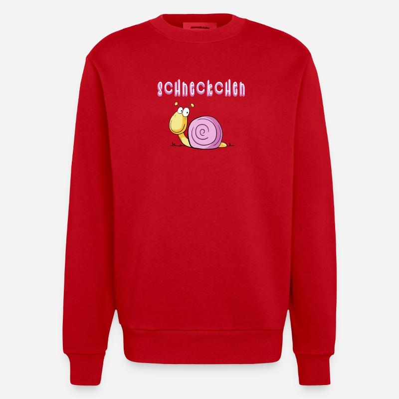 Lustige Scheckchen Schnecke I Comic - Heavyweight Oversized Organic Crew Neck Made in EU - Rot