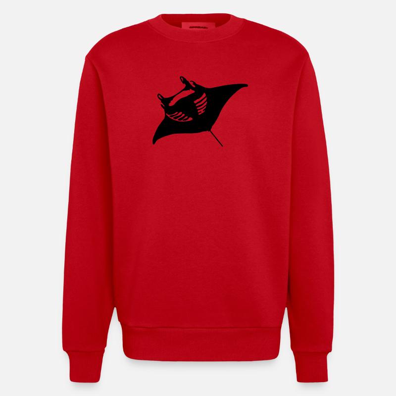 Teufelsrochen - Heavyweight Oversized Organic Crew Neck Made in EU - Rot