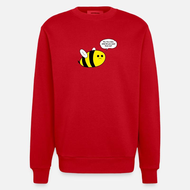 Thick bee bee gift - Heavyweight Oversized Organic Crew Neck Made in EU - red