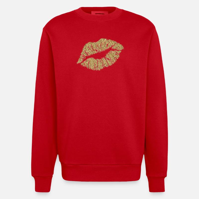 Baiser en or - Sweat bio épais oversize fabriqué en UE - rouge