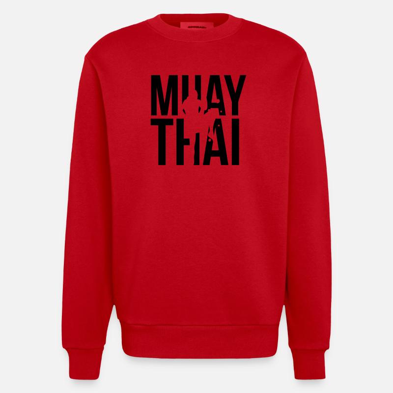 muay thai - Sweat bio épais oversize fabriqué en UE - rouge