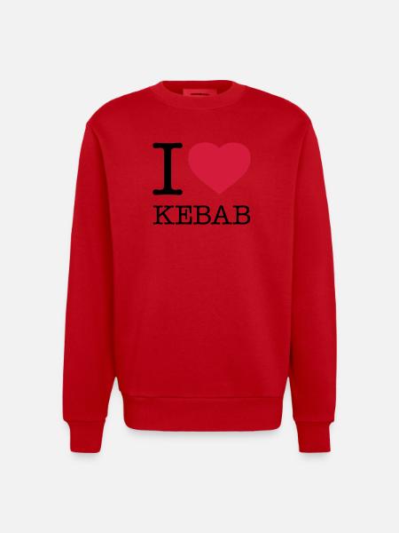 I LOVE KEBAB - Heavyweight Oversized Organic Crew Neck Made in EU - red