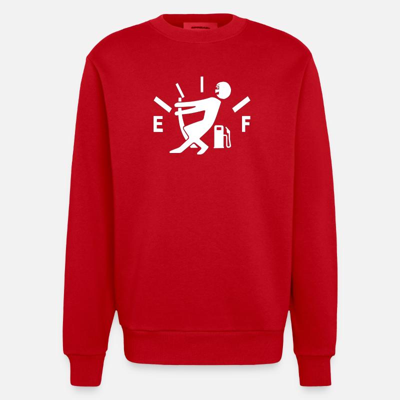 Indicateur de carburant vide - Sweat bio épais oversize fabriqué en UE - rouge