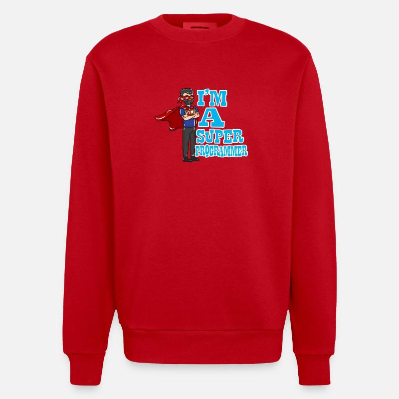 Programmeur cadeau informatique - Sweat bio épais oversize fabriqué en UE - rouge