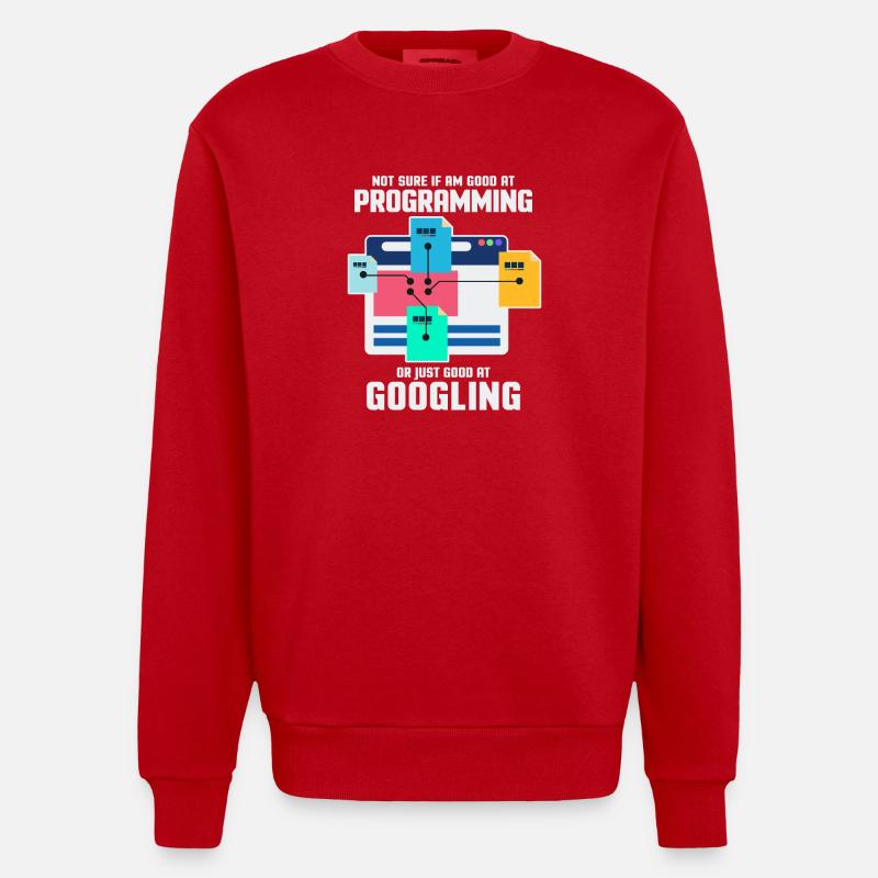 Programmeur Programmation Informatique Cadeau - Sweat bio épais oversize fabriqué en UE - rouge