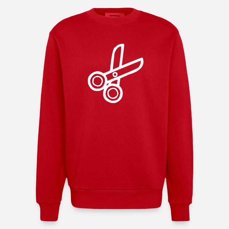 Ciseaux pour couper - Sweat bio épais oversize fabriqué en UE - rouge