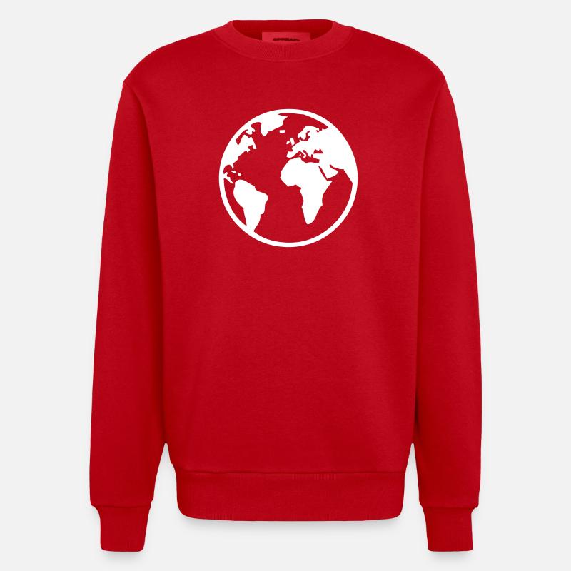 Erde - Heavyweight Oversized Organic Crew Neck Made in EU - Rot