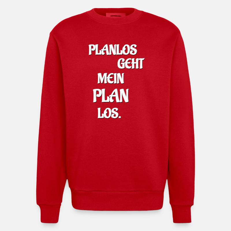 PLANLOS VA MON PLAN LOS - Sweat bio épais oversize fabriqué en UE - rouge